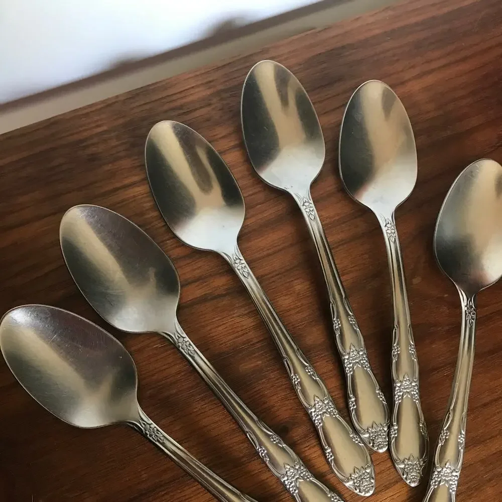 Oneida Wm. A. Rogers Fenway (Daydream) stainless, set of 6 teaspoons